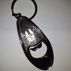 Raiders keychain and bottle opener
